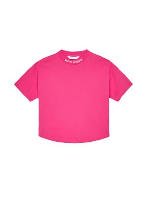 pink fabric t-shirt PALM ANGELS KIDS | PGAA001S26JER001044